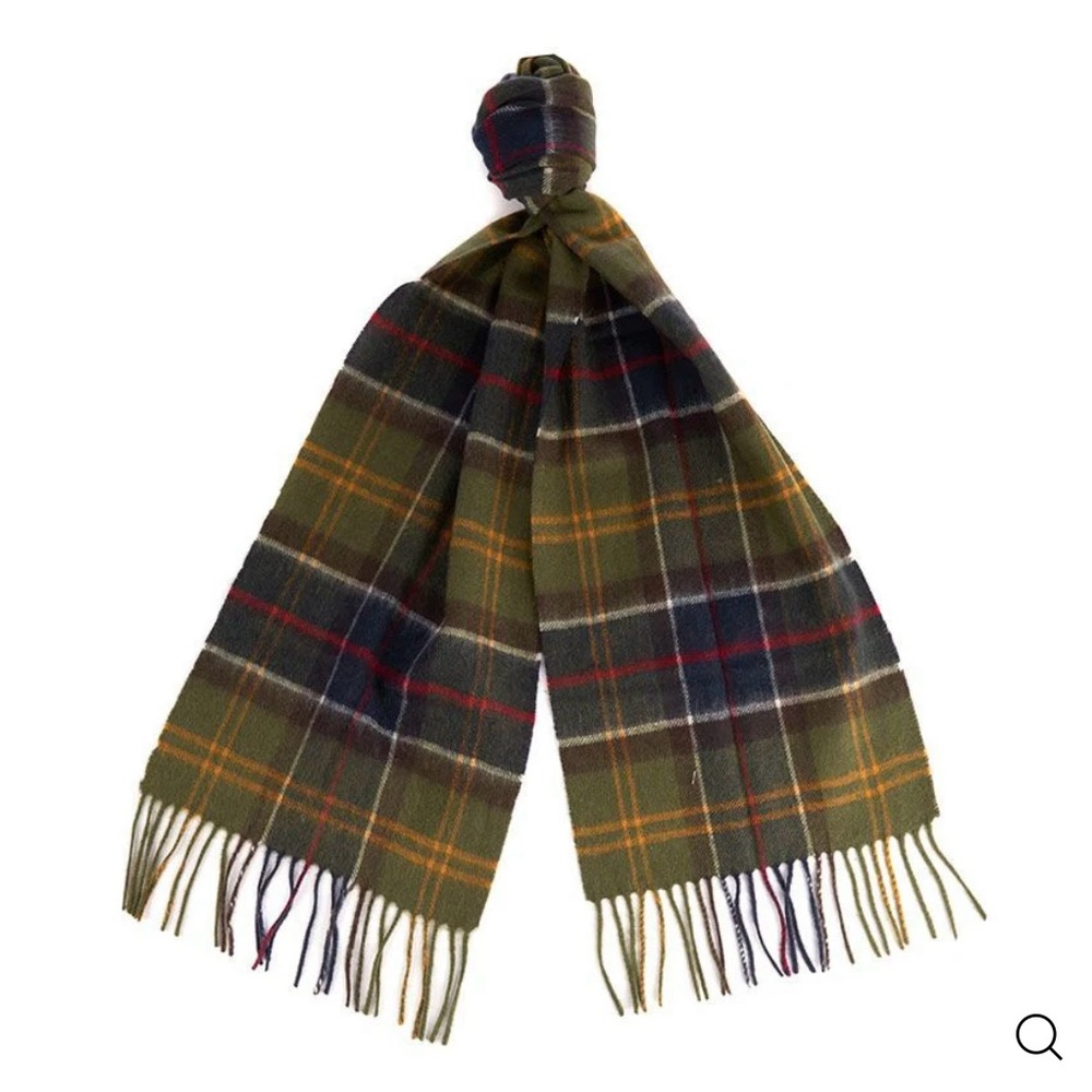 Barbour Tartan Scarf - Olive and Navy